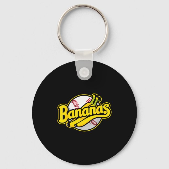 Porte-clés Funny Bananas Baseball Vintage Graphic  (Recto)