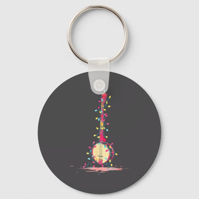 Porte-clés Funny Banjo Christmas Graphics Lights Lover Player (Recto)