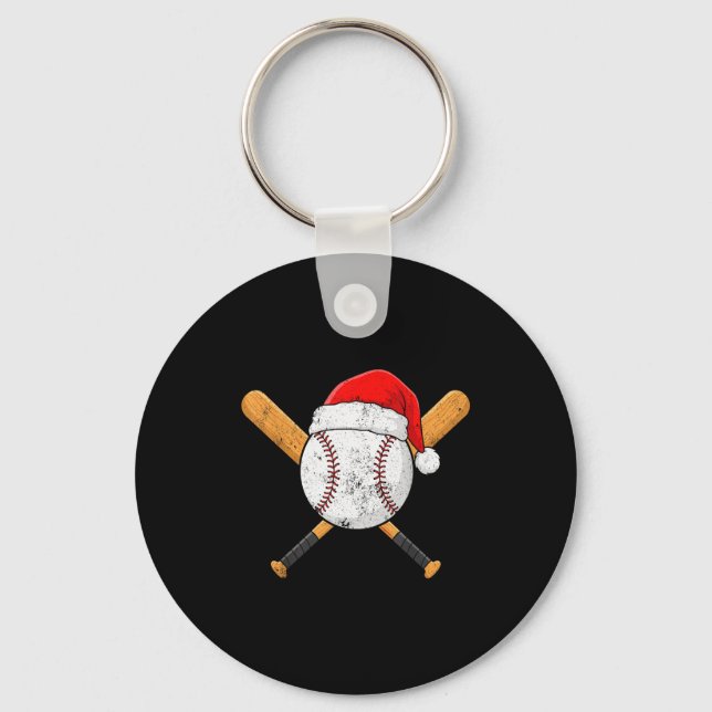 Porte-clés Funny Baseball Ball Santa Hat Xmas Pajamas Players (Recto)