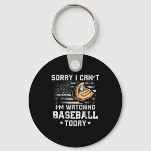 Porte-clés Funny Baseball Boys Désolé Je ne peux pas regarder