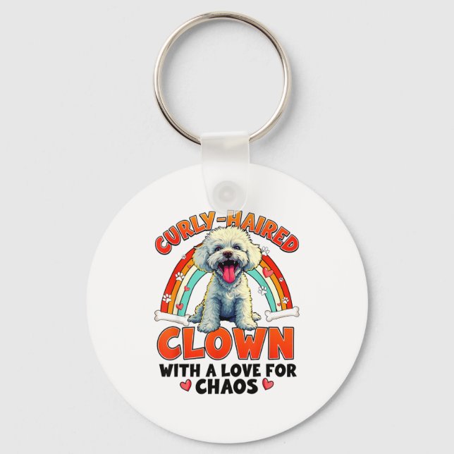 Porte-clés Funny Bichon Frise Design For Dog Lover  (Recto)