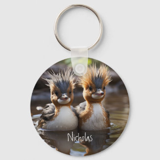 Porte-clés Funny Bird Ducks Friends Forever Nom de la Personn