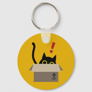 Porte-clés Funny Black Cat Peeking de Box Porte - clé
