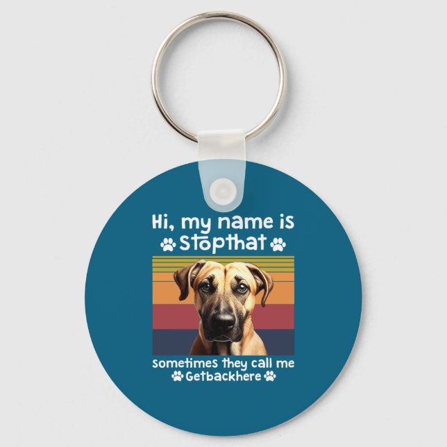 Porte-clés Funny Black Mouth Cur Dog Saying  (Recto)