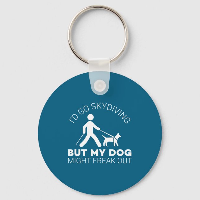 Porte-clés Funny Blind Joke Gift Seeing Eye Dog Skydiving Bli (Recto)