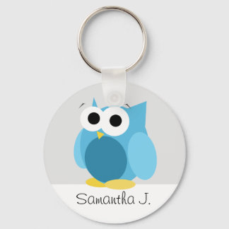 Porte-clés Funny Blue Owl - Porte - clé personnalisé