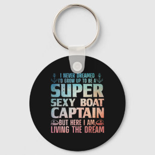 Porte-clés Funny Boat Capitaine Design Pour Hommes Femmes Bat