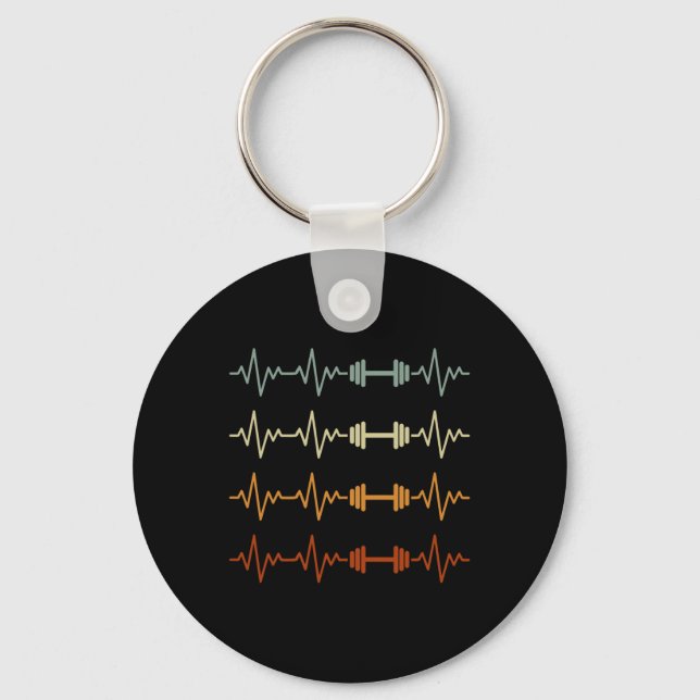 Porte-clés Funny Bodybuilding Heartbeat Gym Poids Bod (Recto)