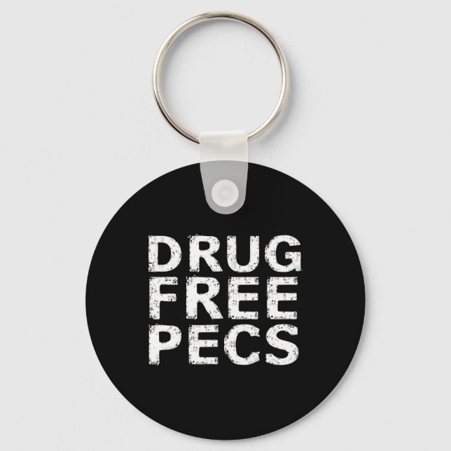 Porte-clés Funny Bodybuilding Natty Drug Free Pecs (Recto)