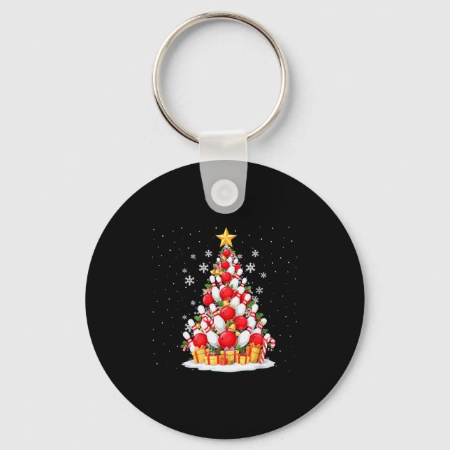 Porte-clés Funny Bowling Christmas Tree Lights Xmas For Men & (Recto)