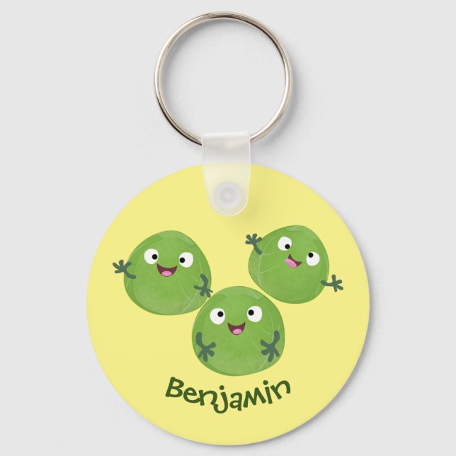 Porte-clés Funny Brussels sprouts vegetables cartoon (Recto)