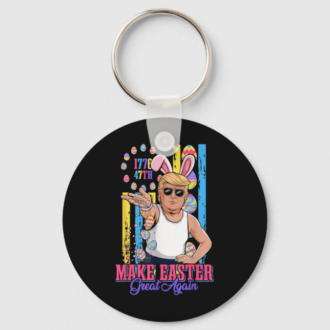 Porte-clés Funny Bunny Trump 47ème Mème de base de sel faire  (Recto)