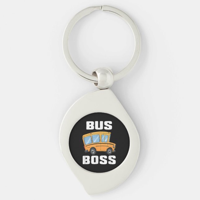 Porte-clés Funny Bus Boss School Bus Driver (Devant)