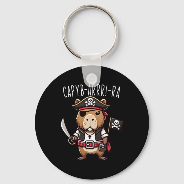 Porte-clés Funny Capyb-arrr Pirate Capybyra Halloween Garçons (Recto)