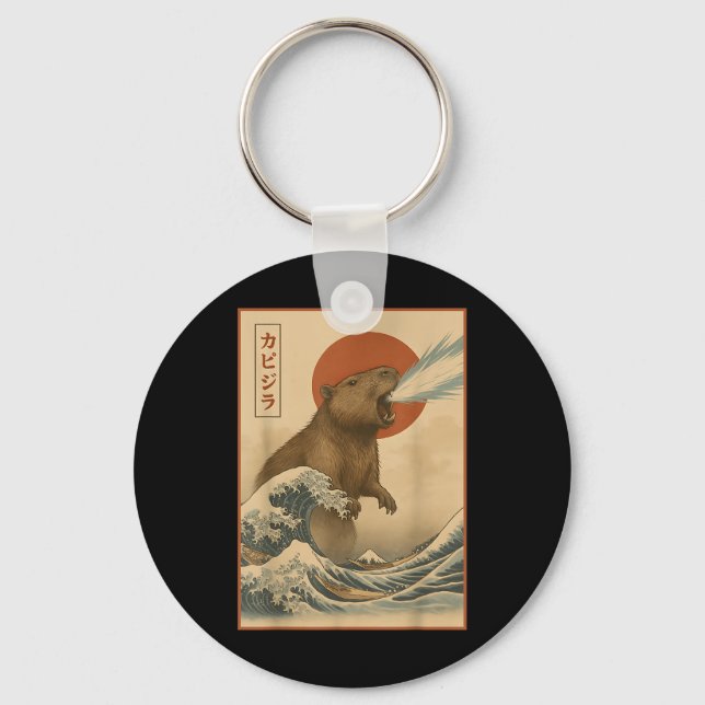 Porte-clés Funny Capybara Japonaise Vague Capyzilla Garçons F (Recto)