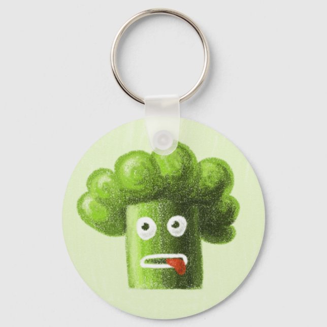Porte-clés Funny Cartoon Broccoli Is Healthy Food (Recto)