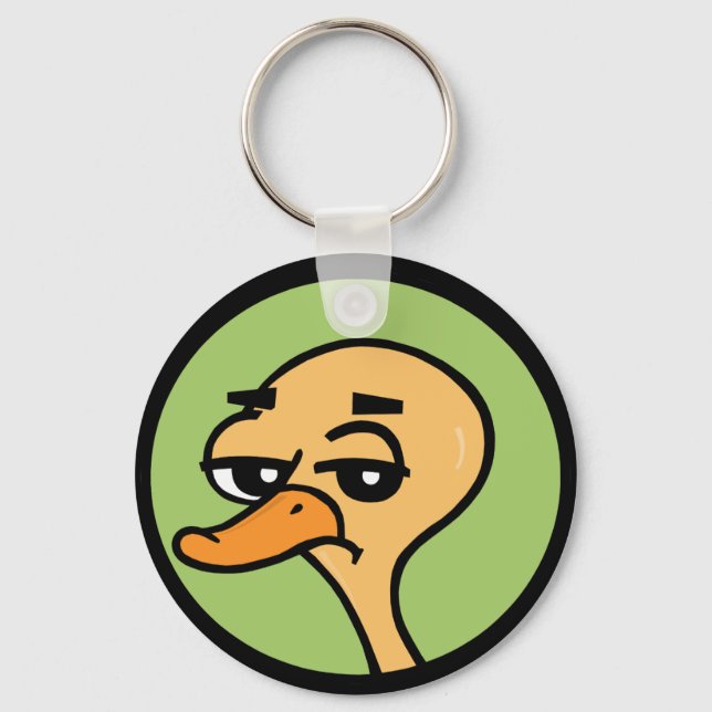 PORTE-CLÉS FUNNY CARTOON DUCK ROUND PORTE - CLÉ (Recto)
