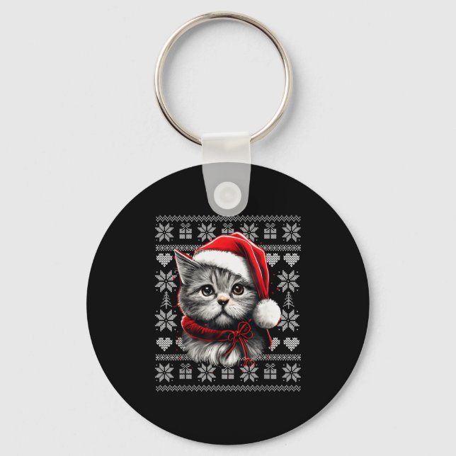 Porte-clés Funny Cat Christmas Shirts Men Women Cats Lover Ug (Recto)