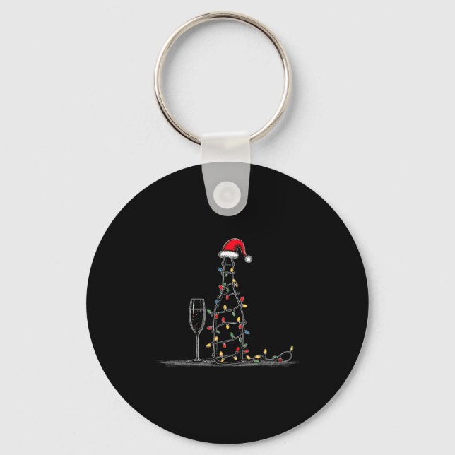 Porte-clés Funny Champagne Christmas Graphics Lights Lover Dr (Recto)