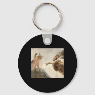 Porte-clés Funny Chat Dieu Création D'Adam Mème Jésus