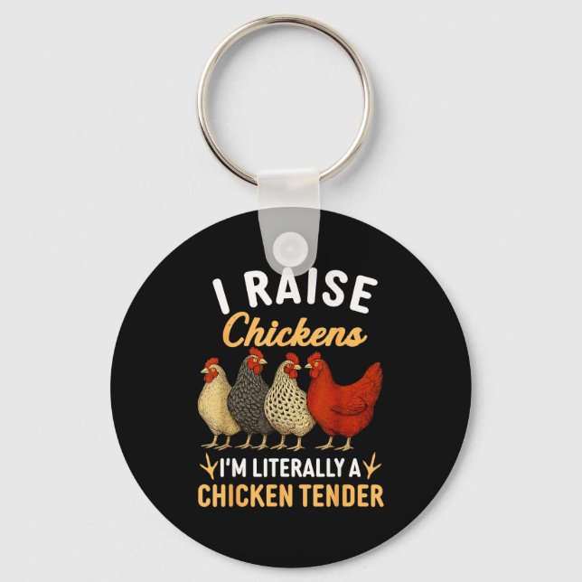 Porte-clés Funny Chicken Lover Gift – I Raise Chickens Farm H (Recto)