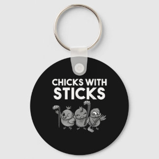 Porte-clés Funny Chicks With Sticks Hockey Girls Women Gift T