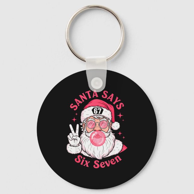 Porte-clés Funny Christmas 67 Meme Brain Rot Santa Claus Xmas (Recto)