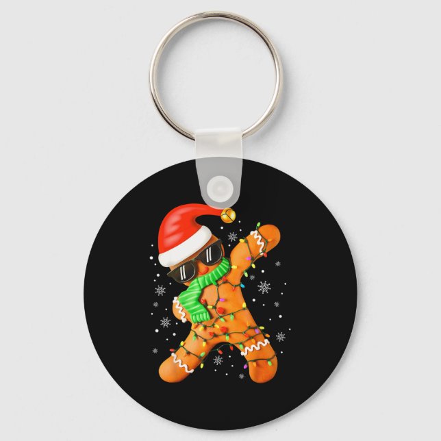 Porte-clés Funny Christmas Boys Kids Dabbing Gingerbread Xmas (Recto)