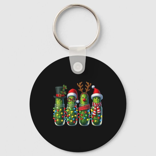 Porte-clés Funny Christmas Ckle Lights Cactus Family Holiday  (Recto)
