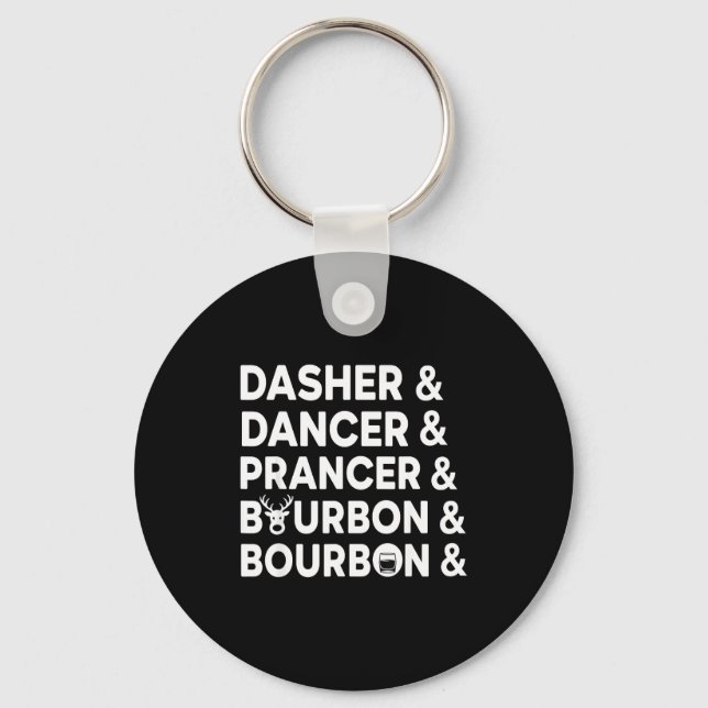 Porte-clés Funny Christmas Dasher Dancer Prancer &amp; Bourbo (Recto)