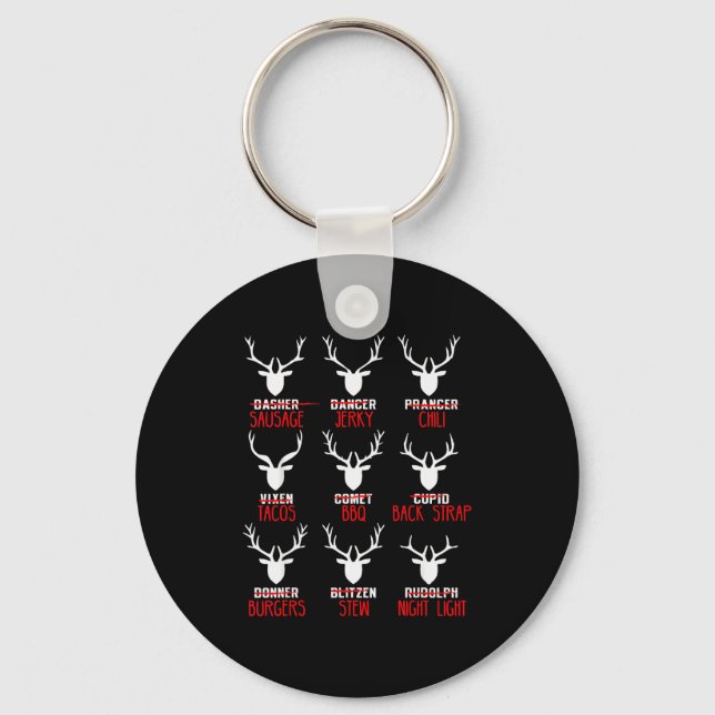 Porte-clés Funny Christmas Deer Hunters All Of Santa's Reinde (Recto)