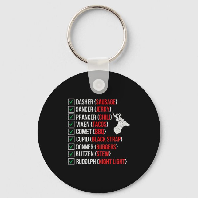 Porte-clés Funny Christmas Deer Hunters Santas Reindeer Meat  (Recto)
