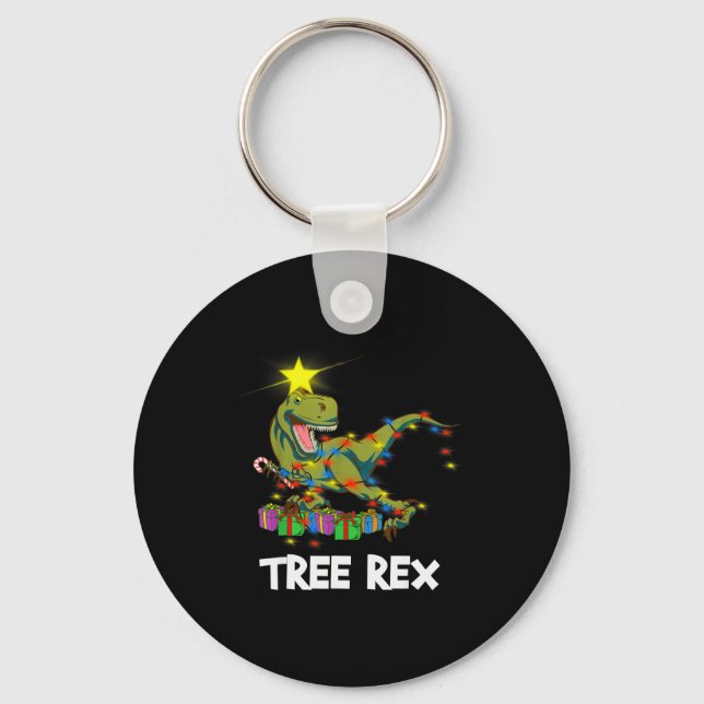 Porte-clés Funny Christmas Dinosaur Tree Rex Men Women Kids G (Recto)