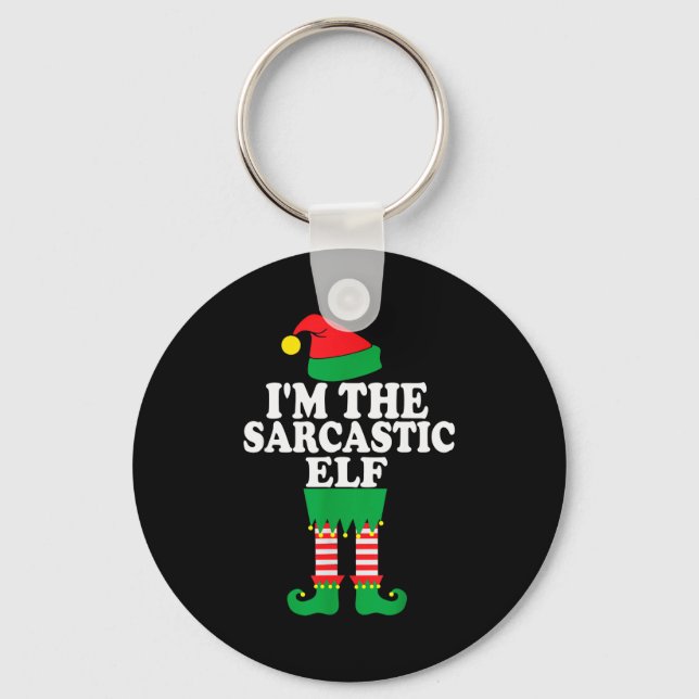 Porte-clés Funny Christmas Family I'm The Sarcastic Elf  (Recto)