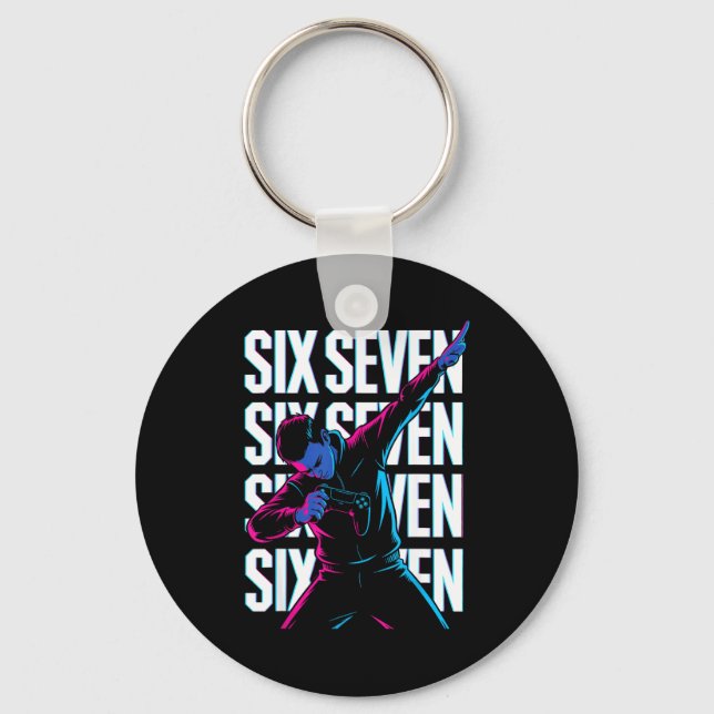 Porte-clés Funny Christmas Gamer Dabbing Xmas Dab Six Seven 6 (Recto)