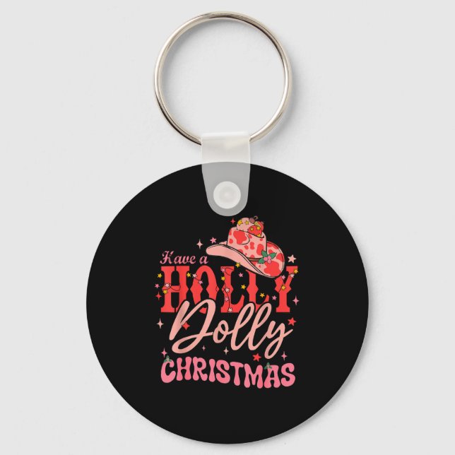 Porte-clés Funny Christmas Have A Holly Christmas Jolly Cowgi (Recto)