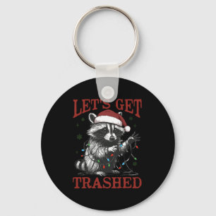 Porte-clés Funny Christmas Raccoon se faire Tracer Père Noël
