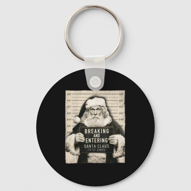 Porte-clés Funny Christmas Santa Claus Humor Mugshot Xmas Men (Recto)