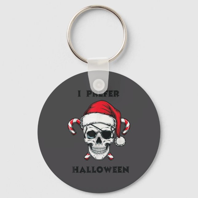 Porte-clés Funny Christmas Skeleton I Prefer Halloween  (Recto)