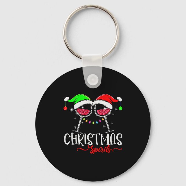 Porte-clés Funny Christmas Srits Gles Of Wine Party Xmas Paja (Recto)