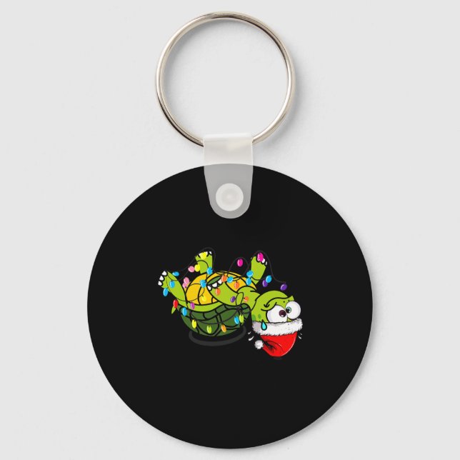 Porte-clés Funny Christmas Turtle It's Fine I'm Fine Everythi (Recto)