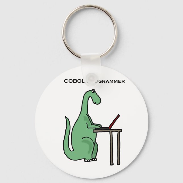 Porte-clés Funny COBOL Programmer Dinosaur (Recto)