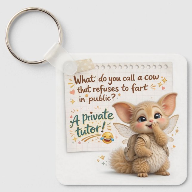 Porte-clés Funny Cow Dad Joke (Recto)