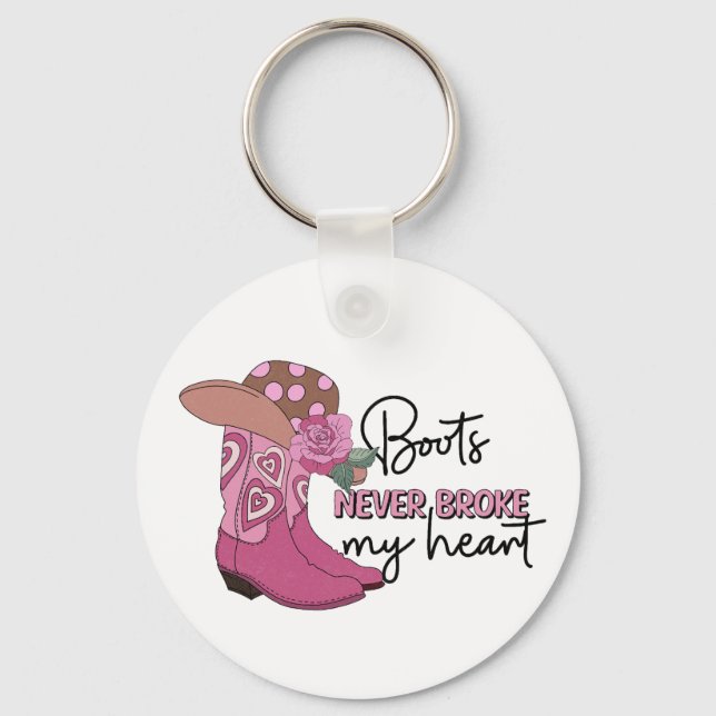 Porte-clés Funny Cowgirl Boots Broke Heart Western Line Dance (Recto)
