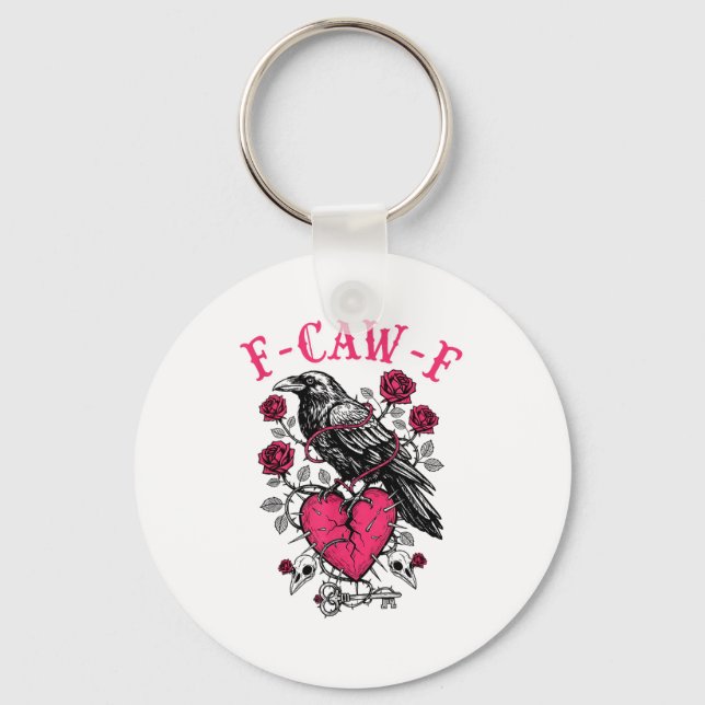 Porte-clés Funny Crow F-caw-f Valentines Day Black Bird Fcawf (Recto)