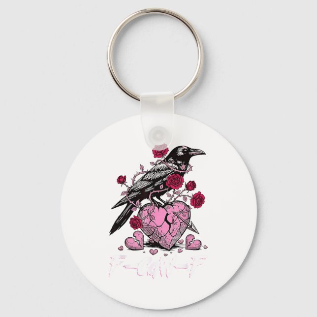 Porte-clés Funny Crow F-caw-f Valentines Day Black Bird Fcawf (Recto)