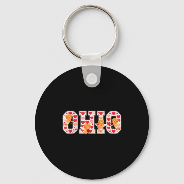 Porte-clés Funny Cud Ohio Midwestern Party O-h-i-o In Valenti (Recto)