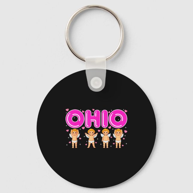Porte-clés Funny Cud Ohio Midwestern Party O-h-i-o In Valenti (Recto)