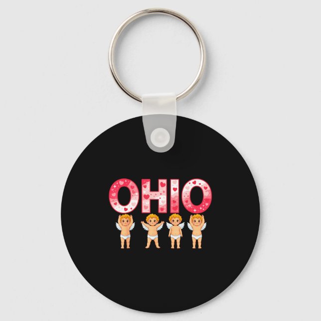 Porte-clés Funny Cud Ohio Midwestern Party O-h-i-o In Valenti (Recto)