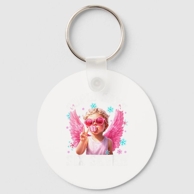 Porte-clés Funny Cute Cud Says Six Seven Valentine's Day 67 M (Recto)